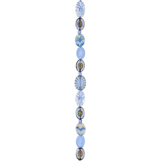 Beam Blue Czech Glass Oval Bead Mix by Bead Landing™